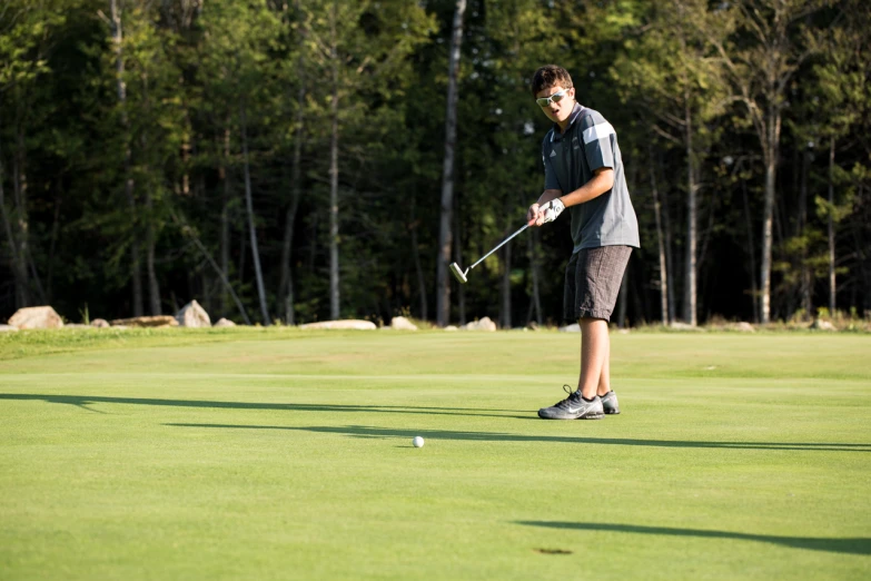 a man playing a game of golf on a green