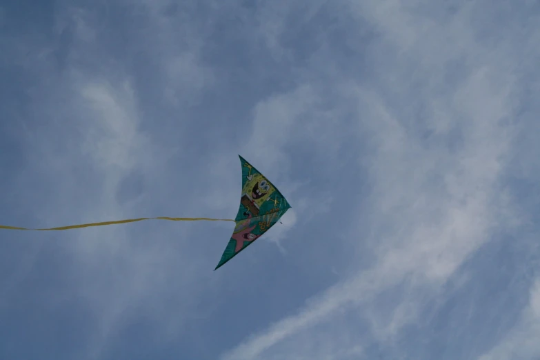 a kite flying high up in the air