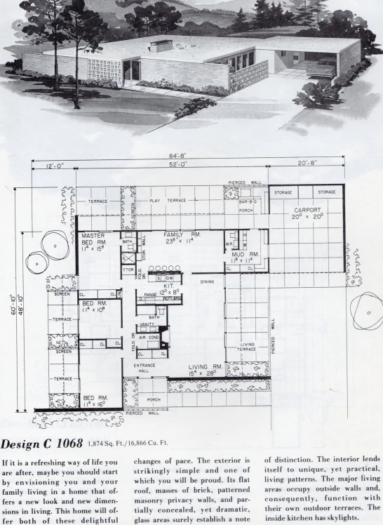 some drawings of the proposed house from 1960