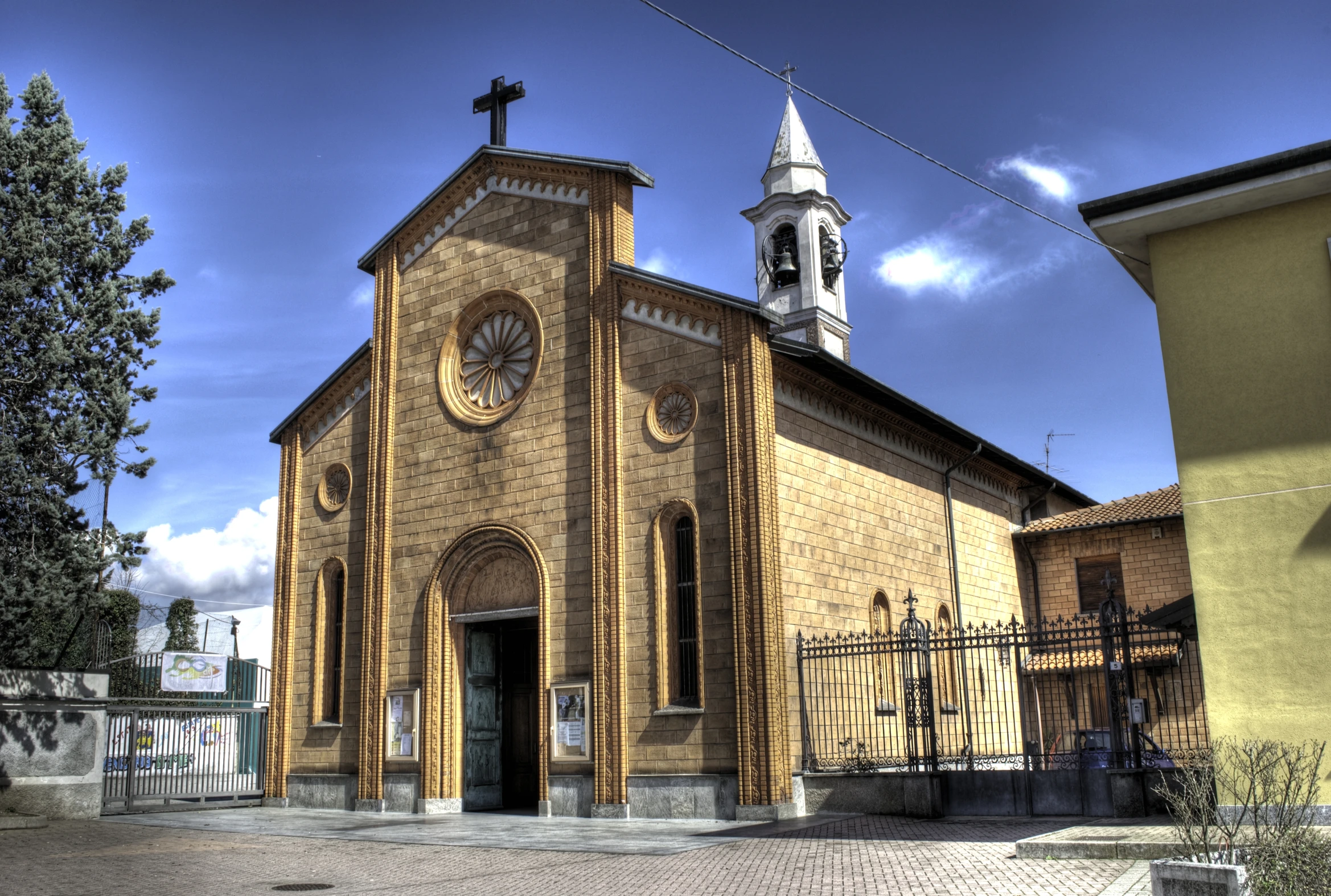 a picture of an old church with a clock tower