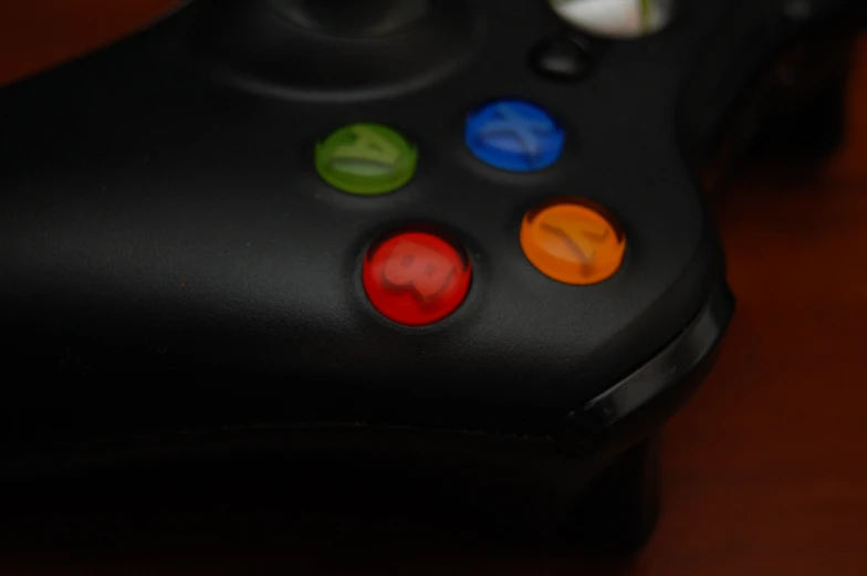 closeup of a controller with four ons