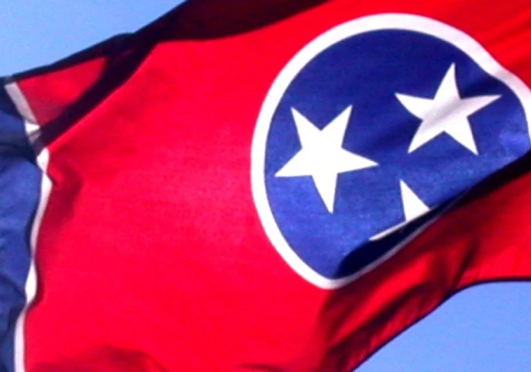 a close - up po of the state flag of tennessee