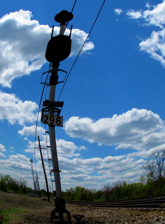 an over head view of train tracks on a sunny day