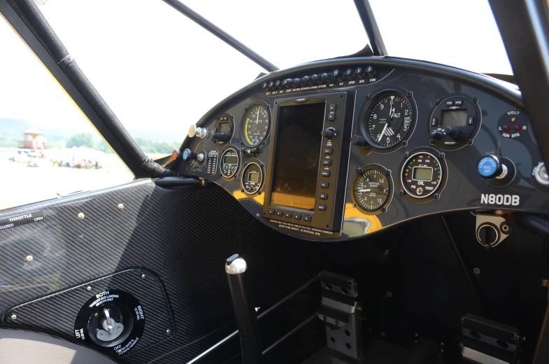 the cockpit of an airplane that's on display