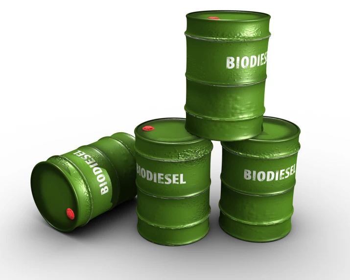 four green barrels and some red lids