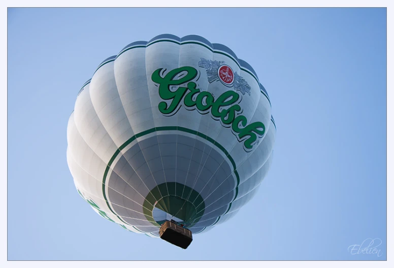 a close up of a  air balloon in the sky