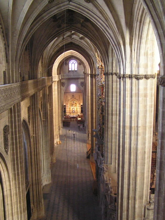 a cathedral is shown with gothic arch ceilings