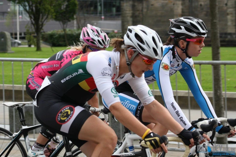 two bicyclists looking at soing with an inquiring sense of adventure