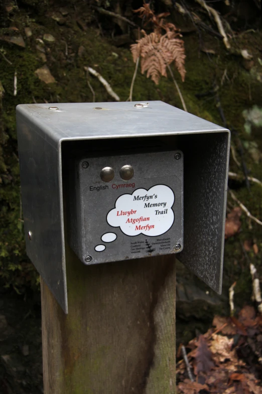 a box that has a thought bubble on it