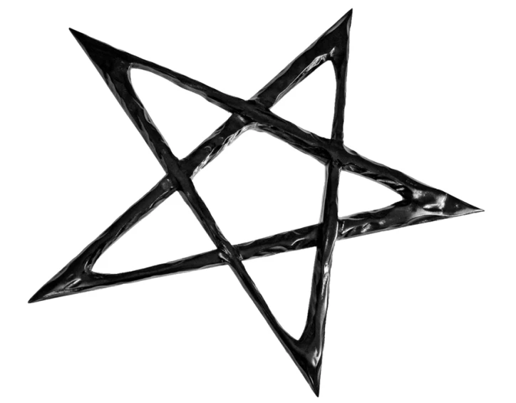 a black and white pen and ink drawing of the star of david
