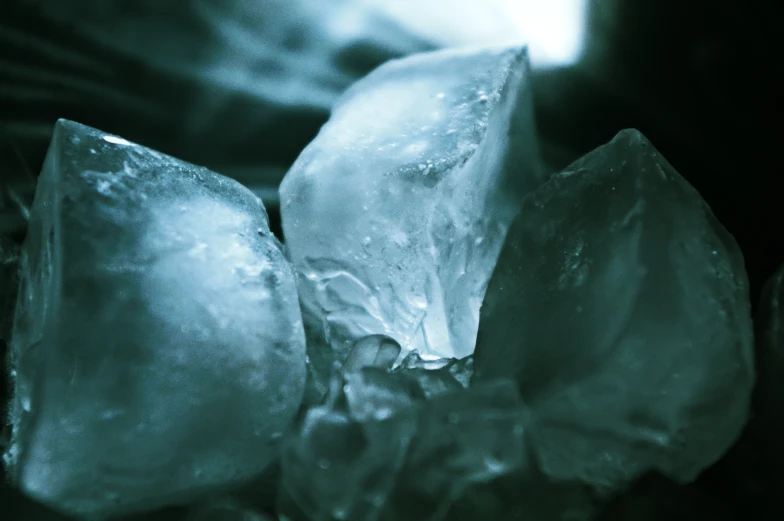 ice crystals in a dark room filled with light