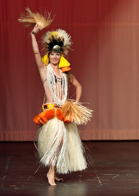 a person on a stage in a costume