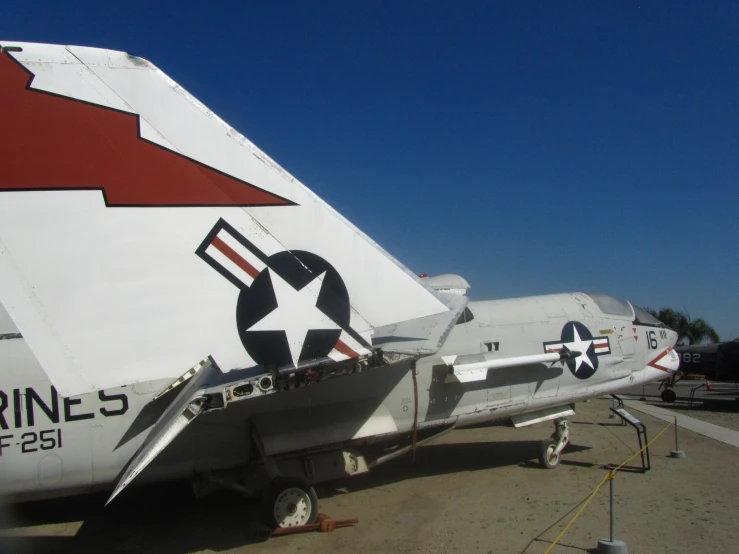 the airplane is parked and ready for display