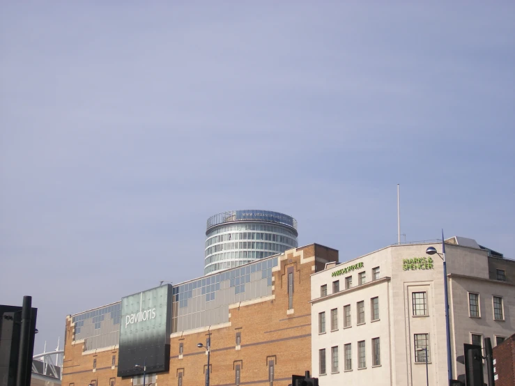 the building is made of brown brick