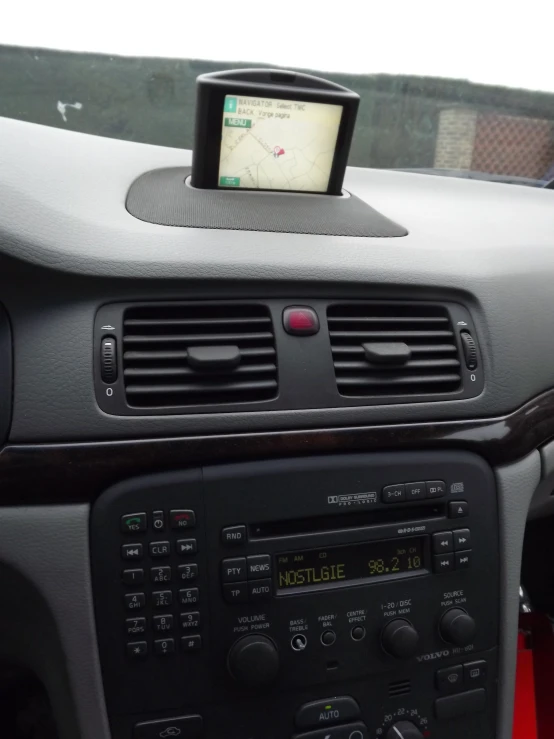 dashboard view of a car showing its gps