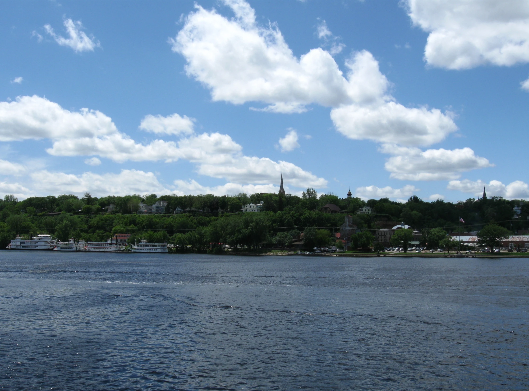 the large body of water is next to a small town