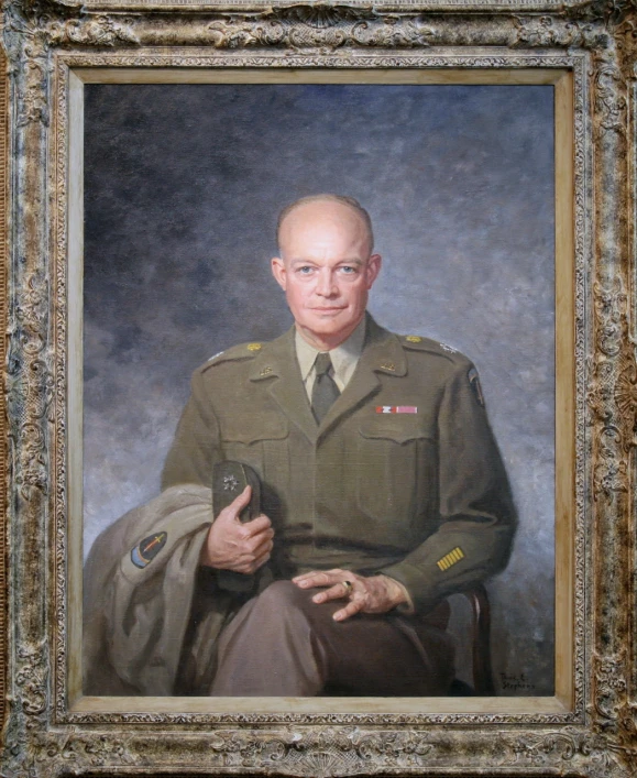 a painting of a military man in a suit and tie