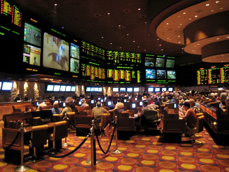 the sports betting room at the sports bar