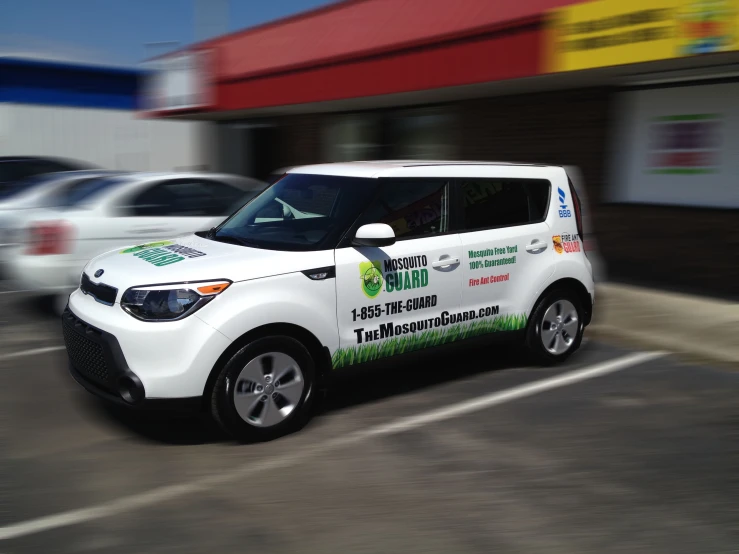 an image of a vehicle with a company name on the front of it