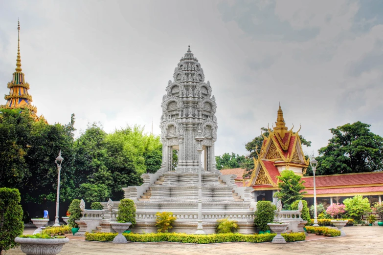 an old temple with many statues inside