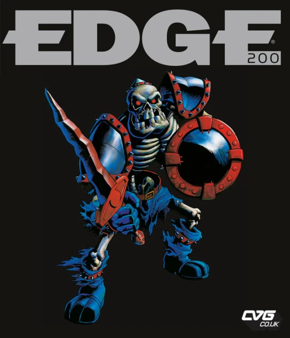 a comics style poster with an image of a skeleton holding a giant knife and a heart shaped object