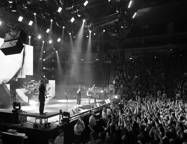 people are in the audience watching a concert