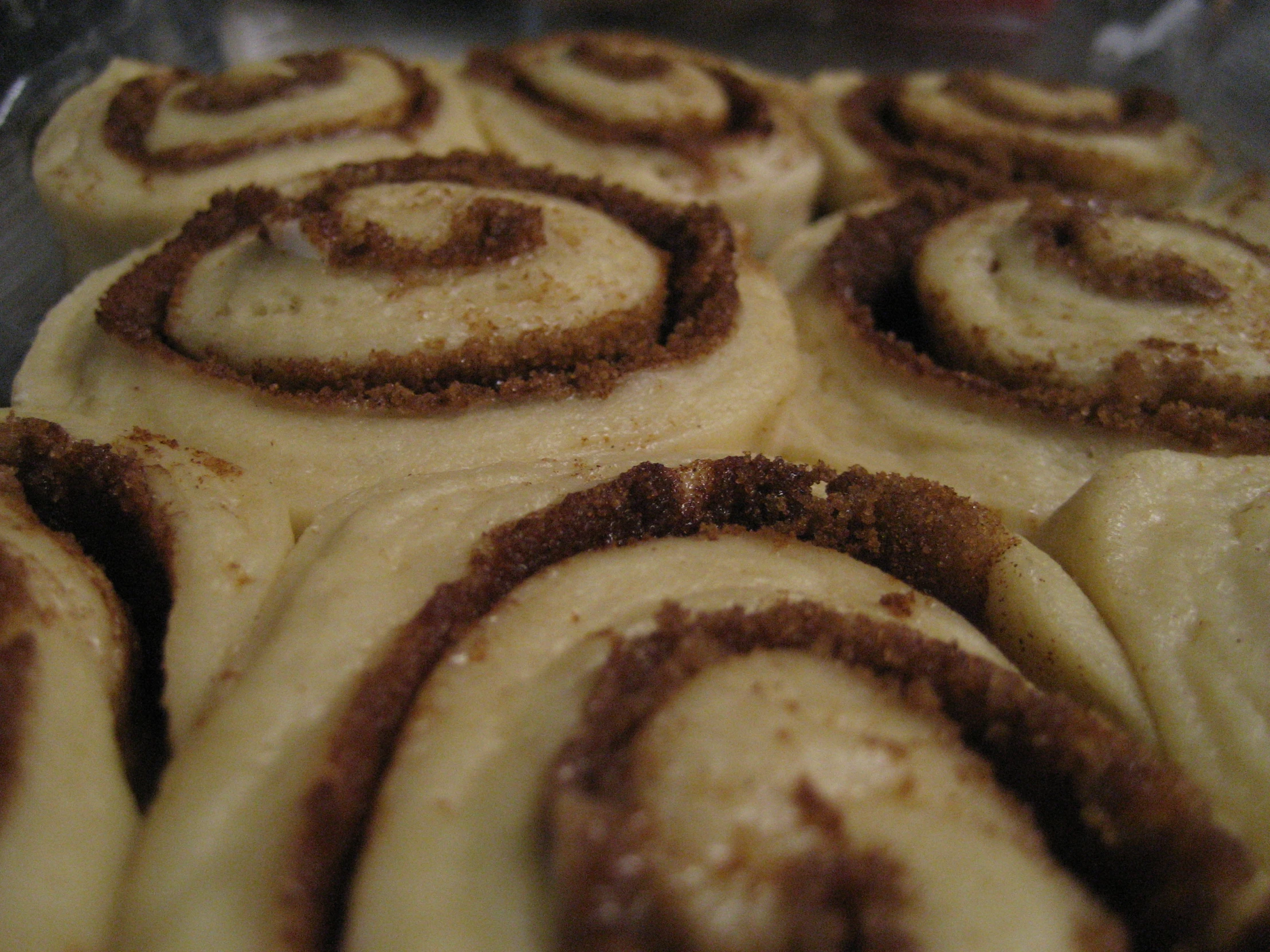 some pastry that are on a pan ready to be eaten