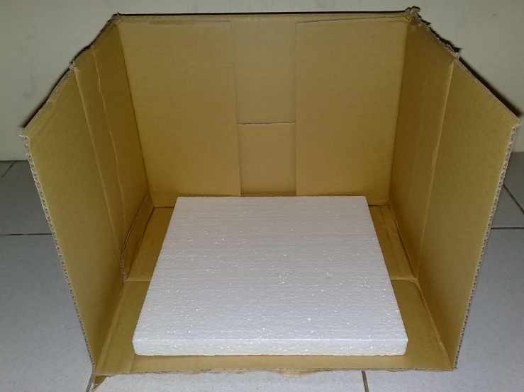 a small box sitting on the floor inside