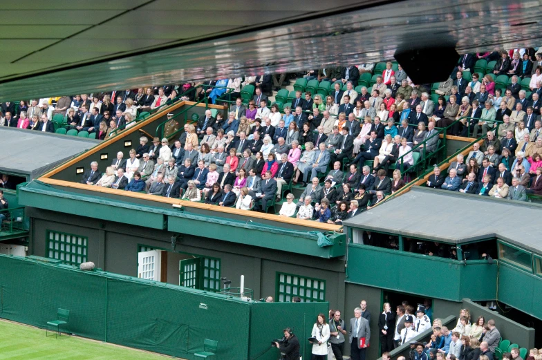 a view from behind the stands during a tennis match