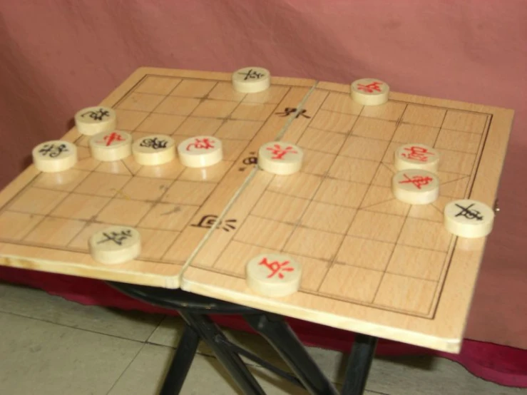 an image of a game board set up with token