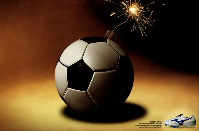 a po of a soccer ball being fired with sparklers