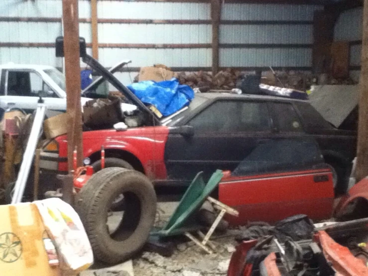 an image of a garage filled with junk