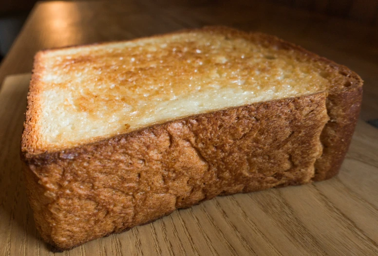 a closeup of some kind of bread that is on a table