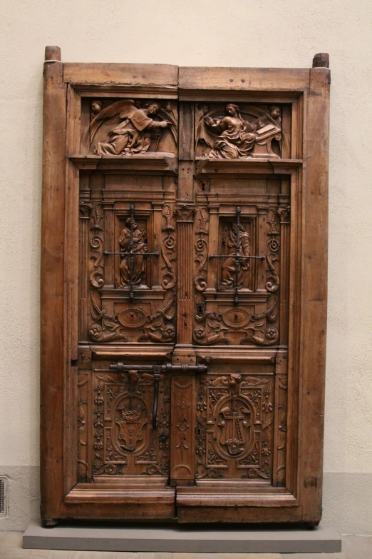 the old door has carvings on it