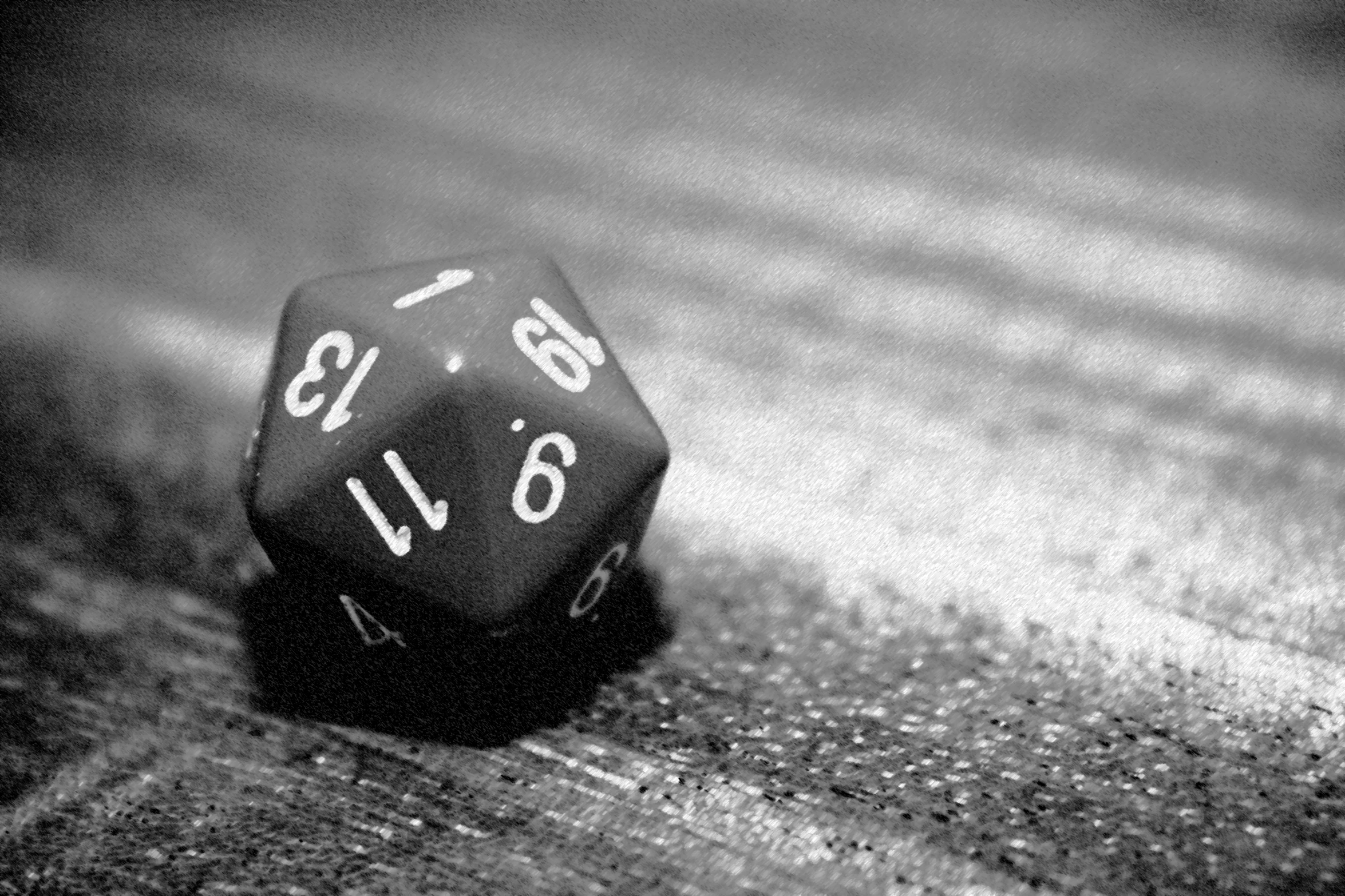 the black and white po shows the numbers on the black dice