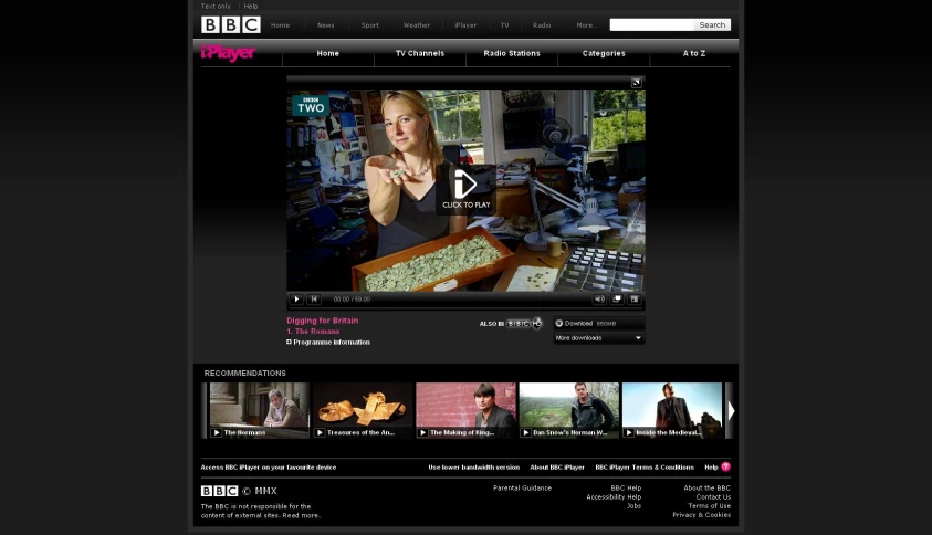 the home page for the bbc shows a woman talking