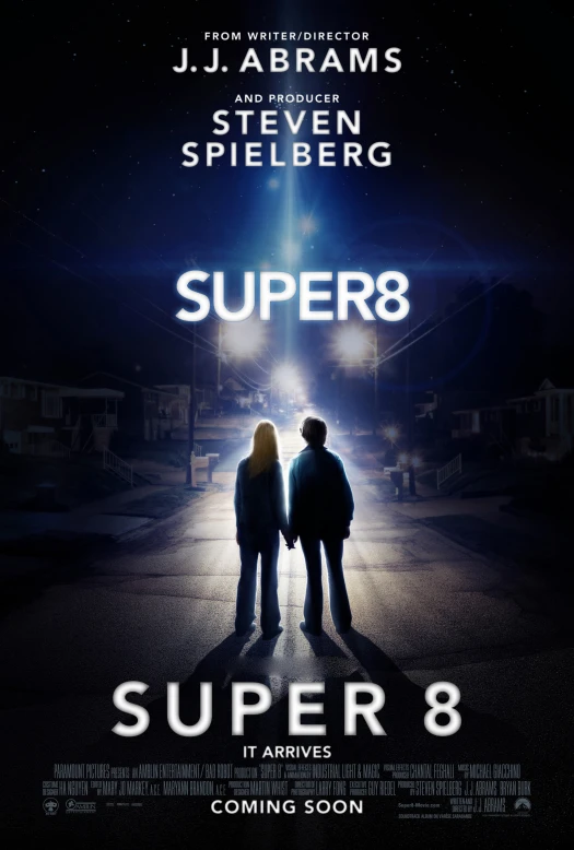 two people standing in the street with the text superb 8 on it
