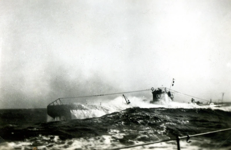 a black and white po of a boat in the water