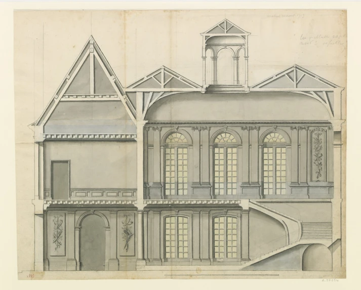 a drawing of a house has been drawn