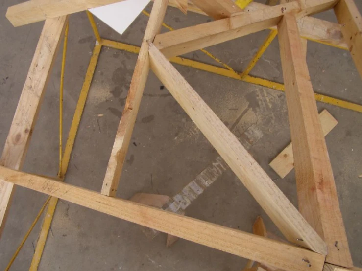 the unfinished framework for a house being built