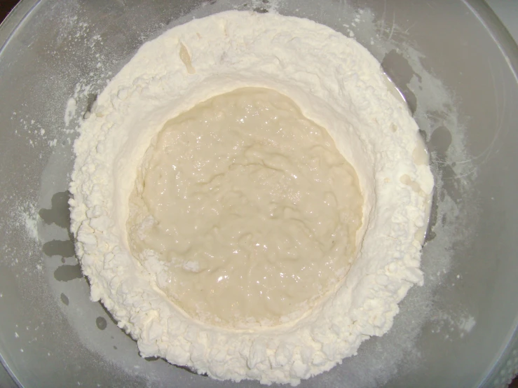 dough has melted and is mixed with cream
