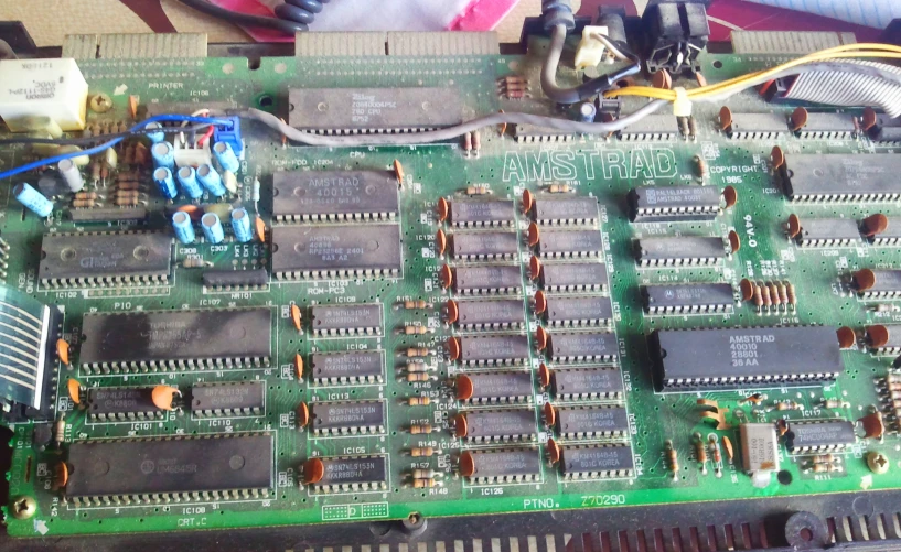 there is an old and used computer circuit board