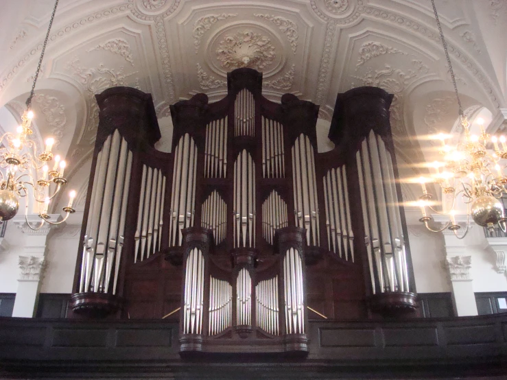 there is an elaborate pipe organ in the church