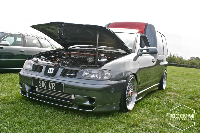 the front end of a small compact hatch car