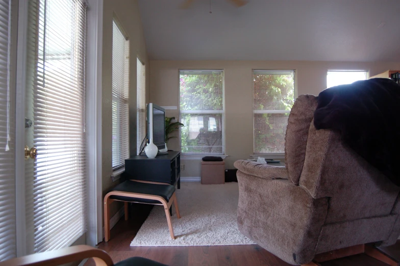 a living room with a big couch in it