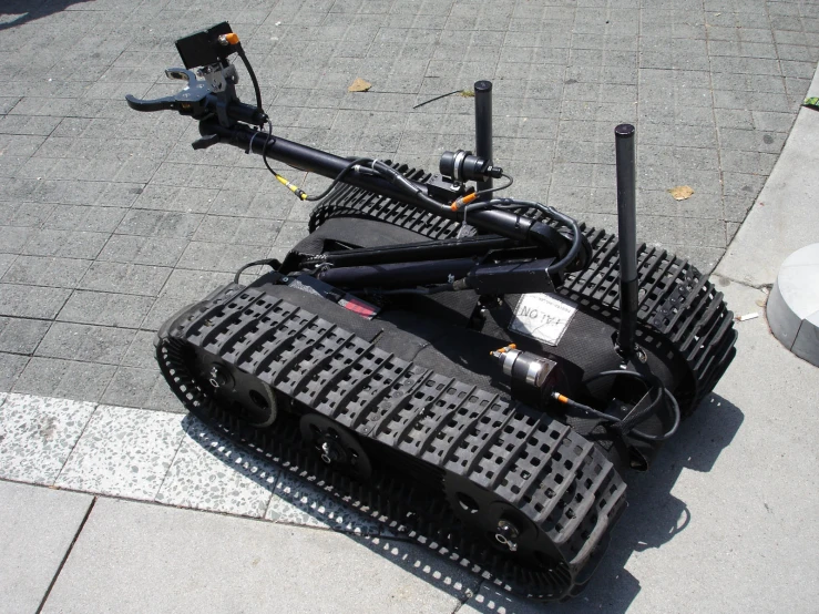 a remote controlled robot on the street