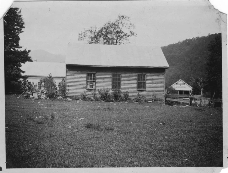 a black and white po of a house