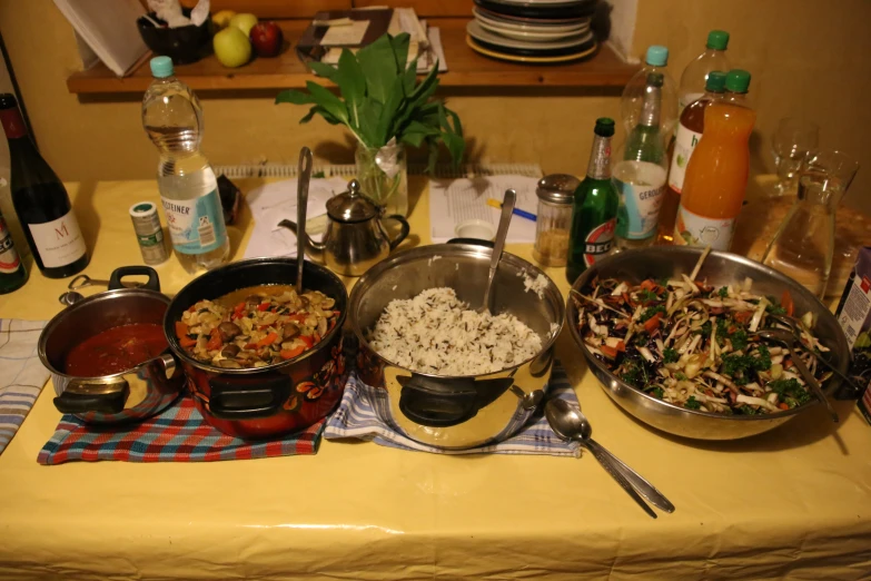 the various dishes are prepared at the table