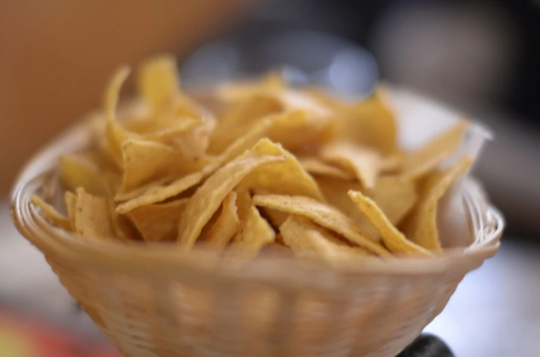 a closeup of a plate full of chips