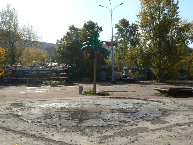 an empty park next to the park